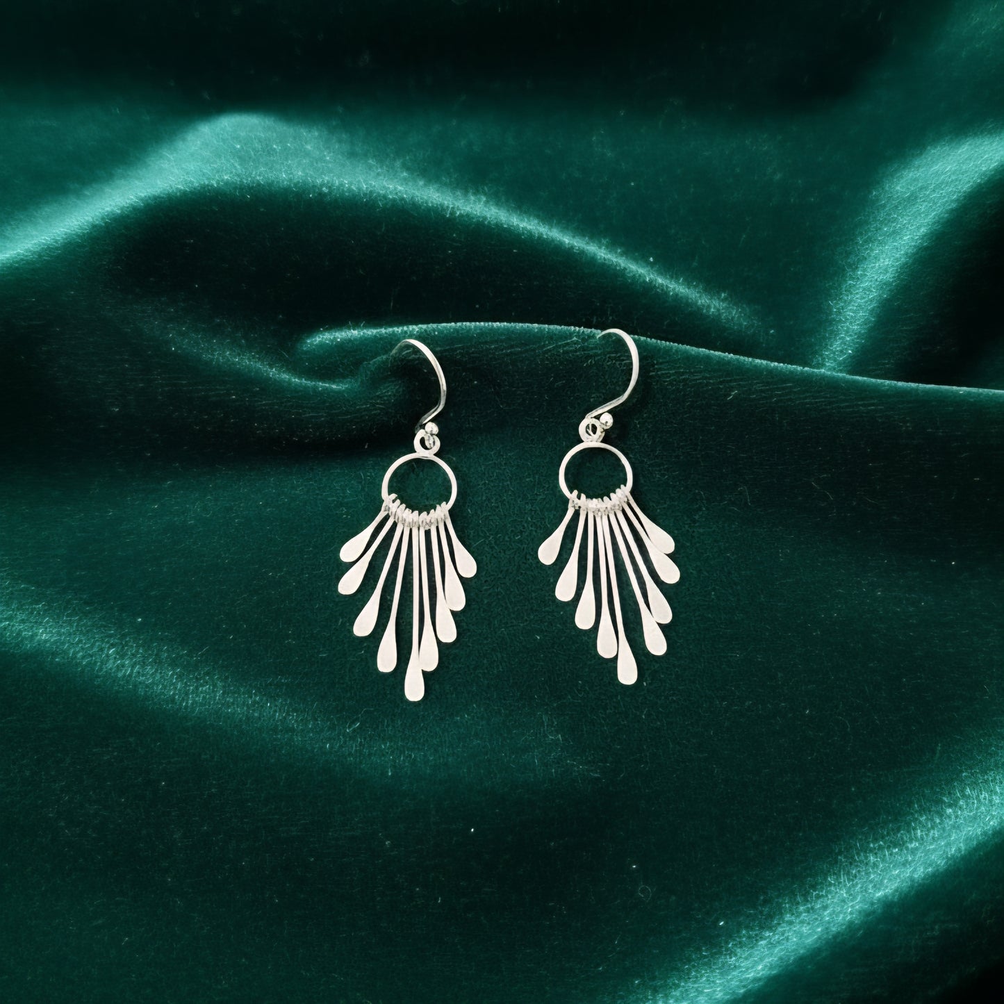 925 Sterling Silver Sunburst Dangle Earrings for Women | Handmade Radiant Drop Earrings | Lightweight Modern Silver Jewelry | Gift for Her