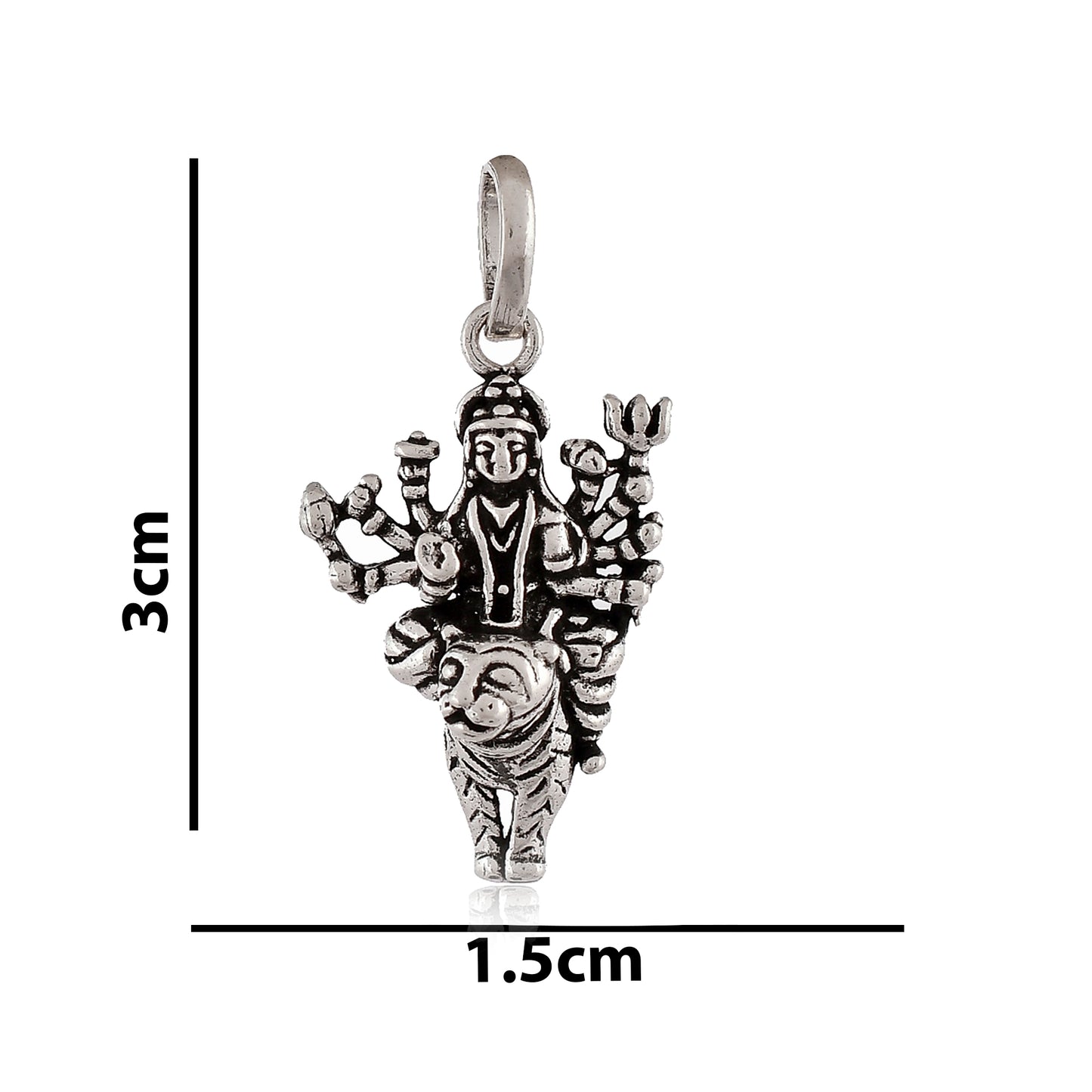 silver durga maa pendant