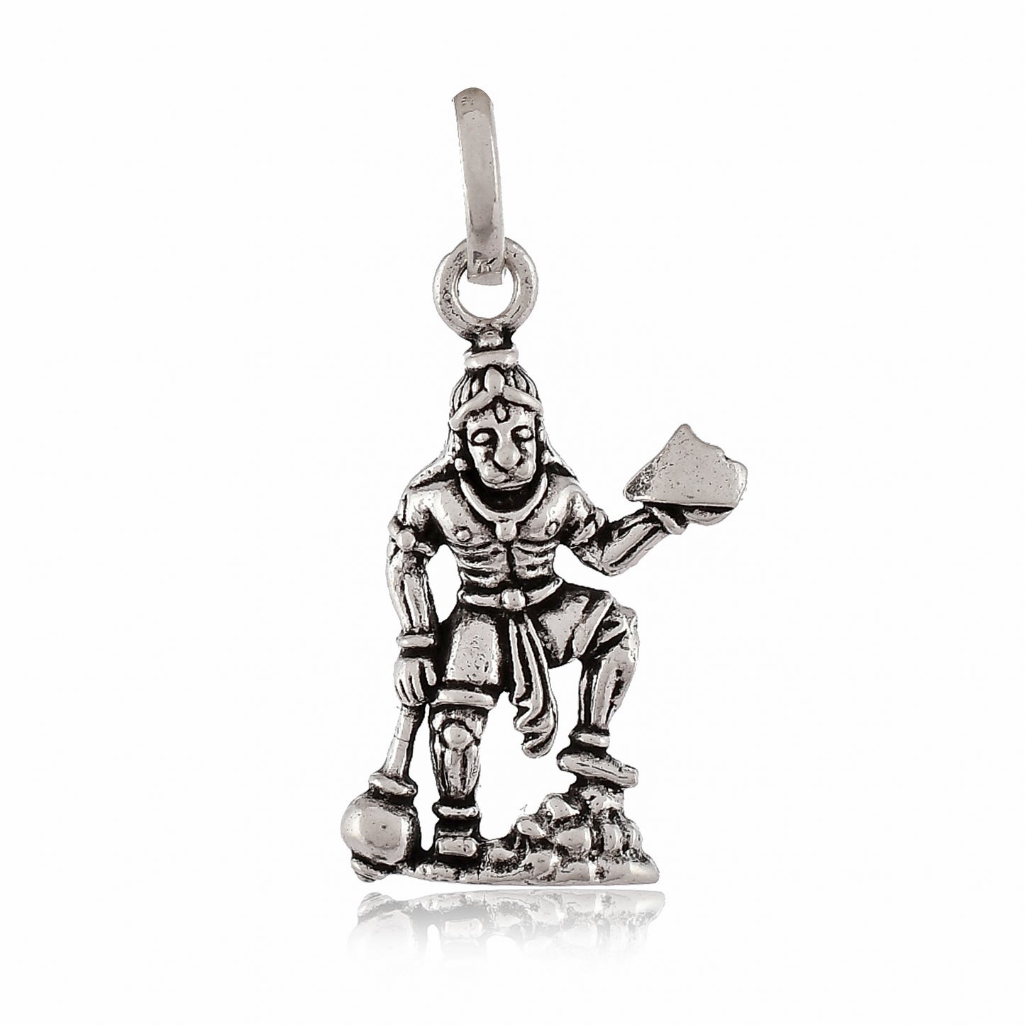 Silver Sanjeevani Hanuman pendant