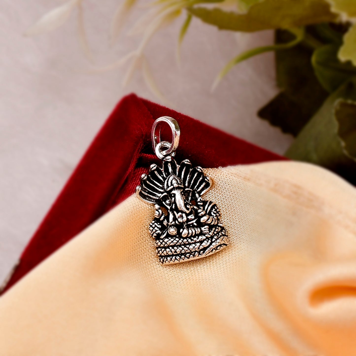 Silver Lord Ganesha on Vasuki Pendant or Locket