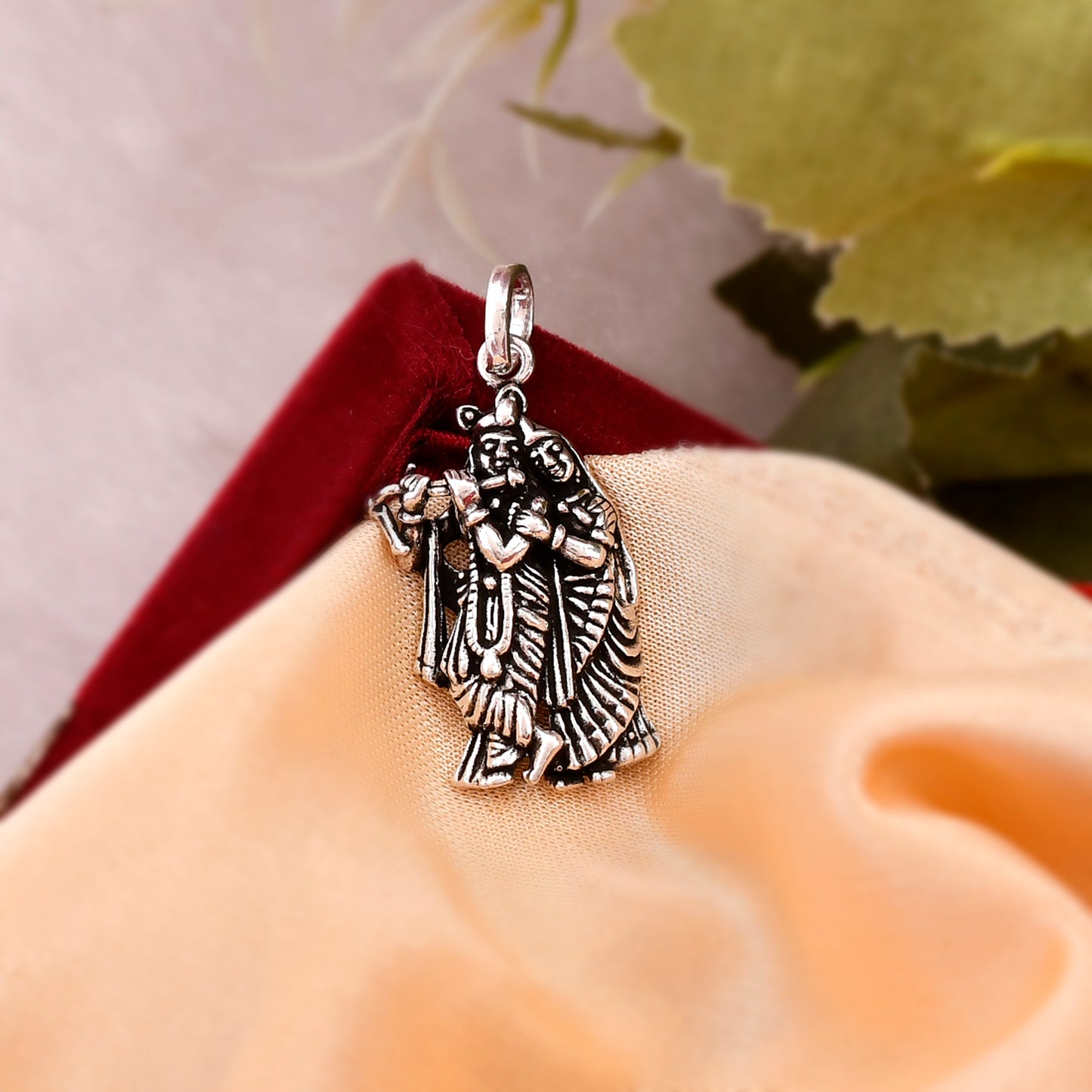Silver Radhe Krishna Pendant for Men & Women