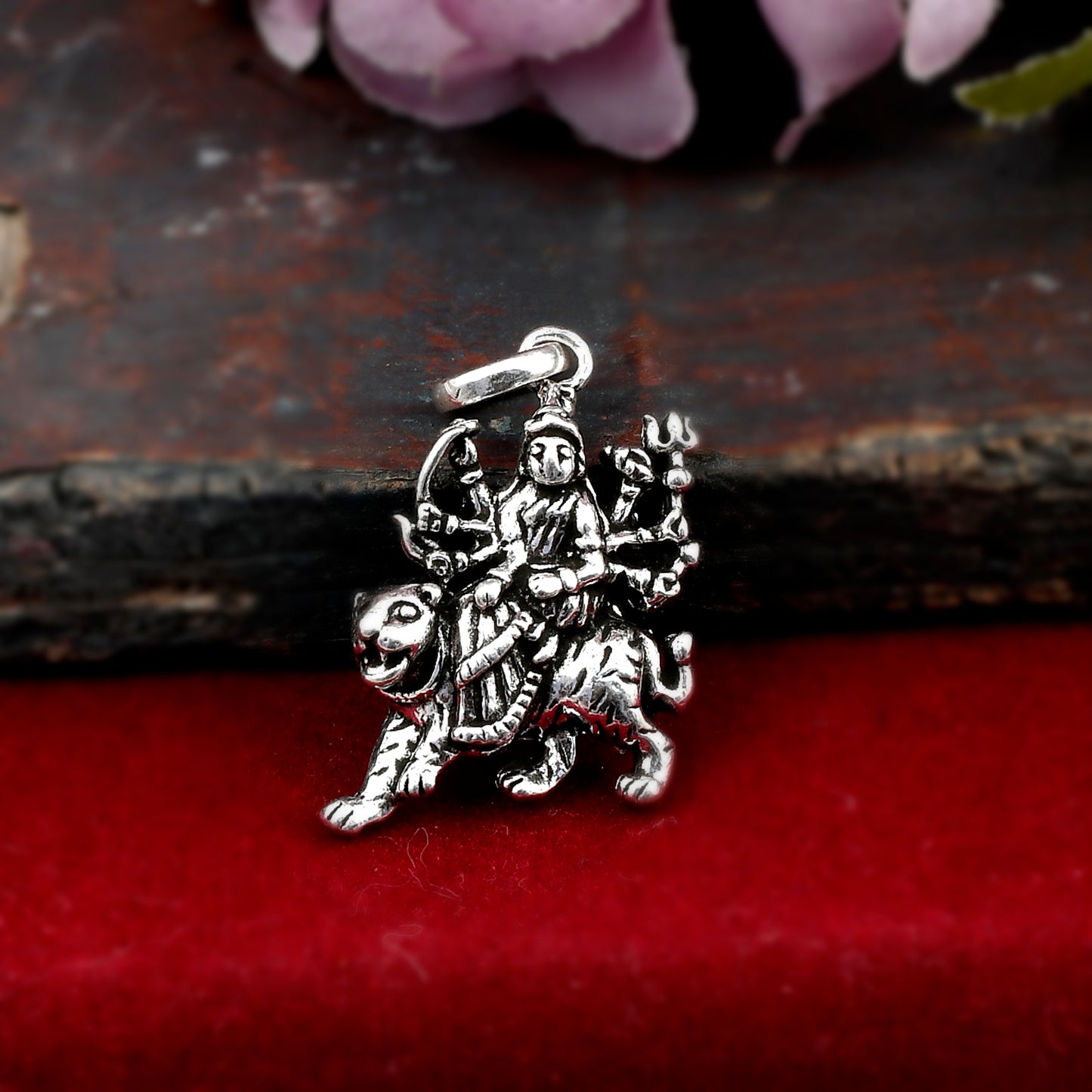 Sterling Silver 925 Durga Pendant For Women and Men (3.4gm)