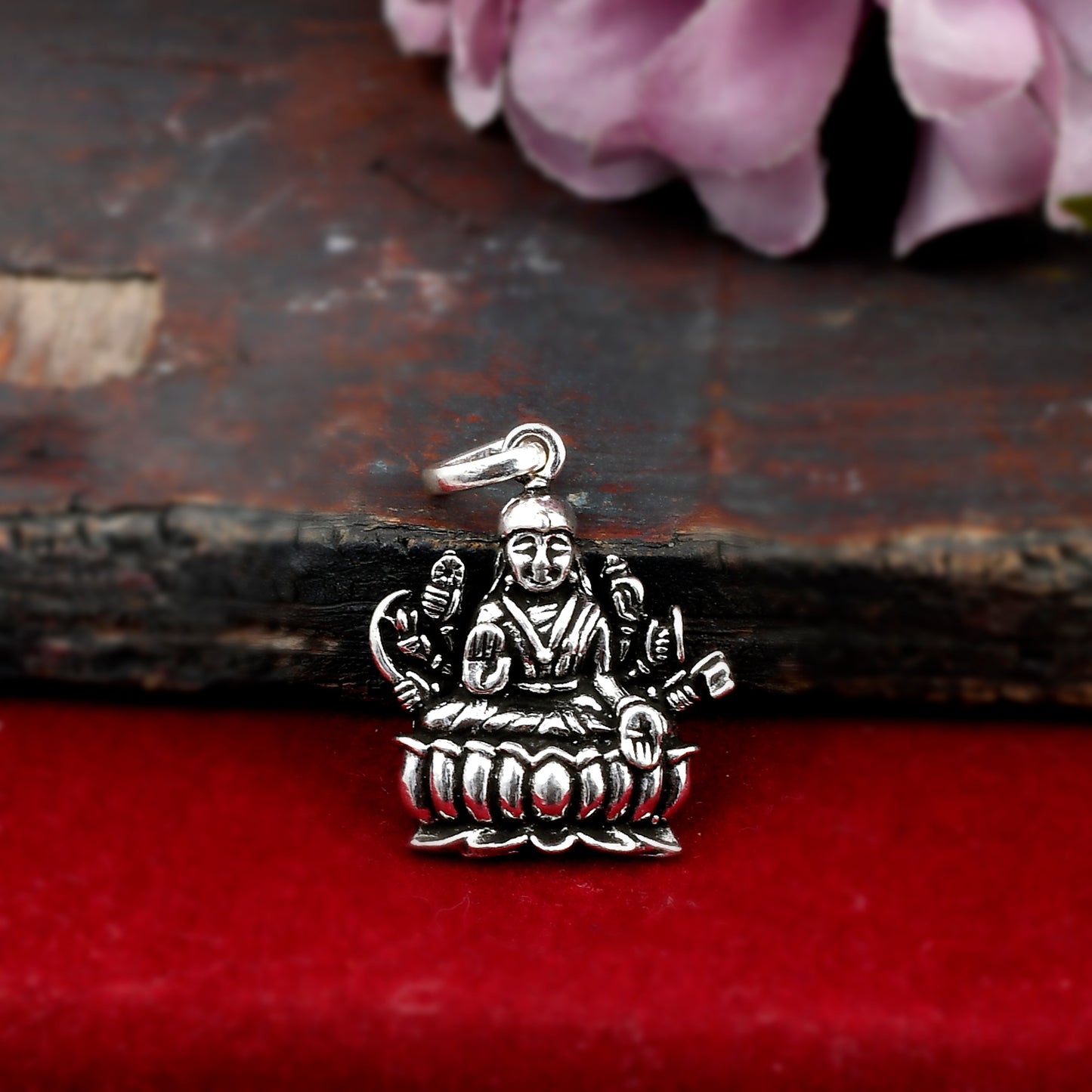 Sterling Silver 925 Laxmi Pendant Locket (5.1gm)