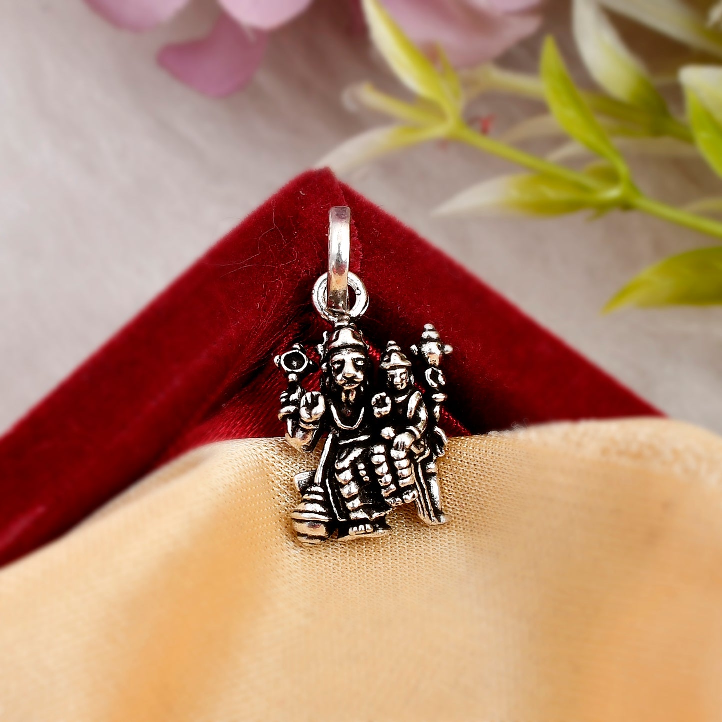 Silver Narasimha with Prahlada Pendant Locket