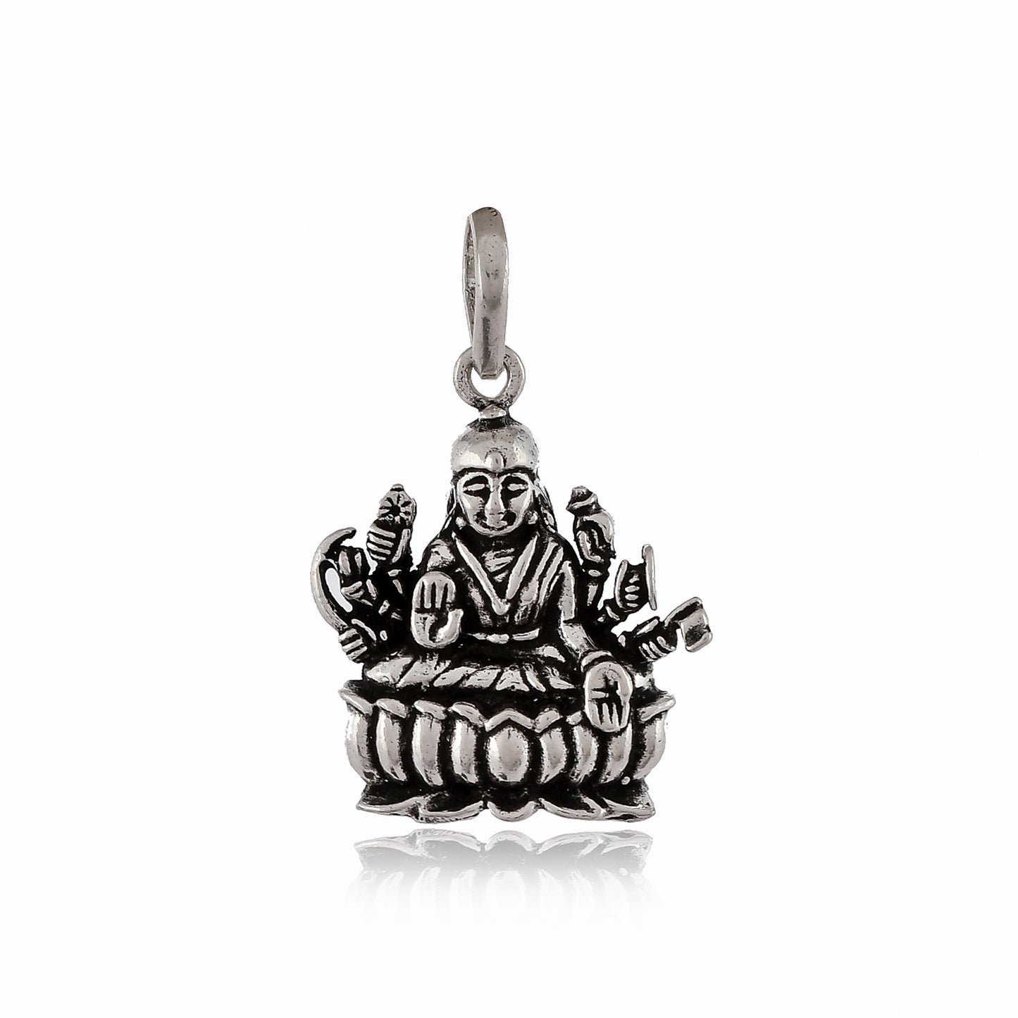 Sterling Silver 925 Laxmi Pendant Locket (5.1gm)