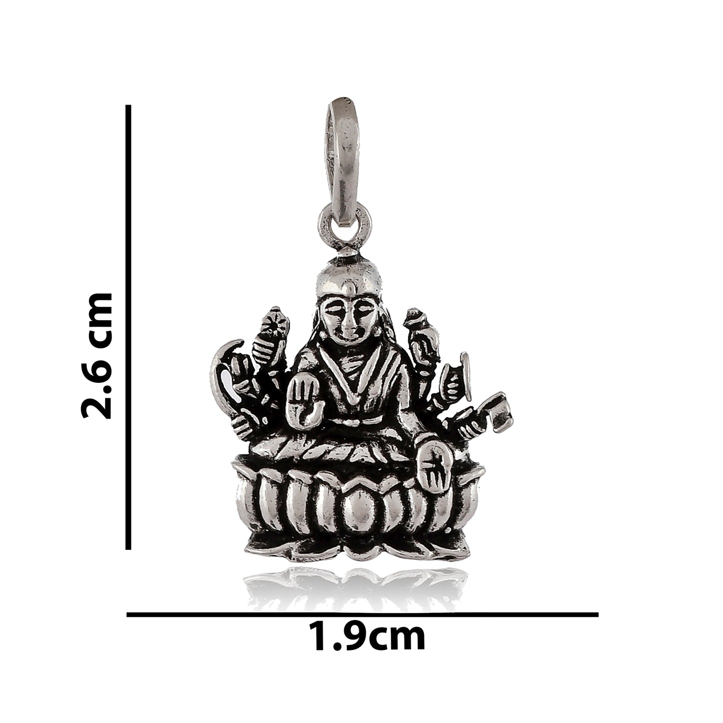 Sterling Silver 925 Laxmi Pendant Locket (5.1gm)