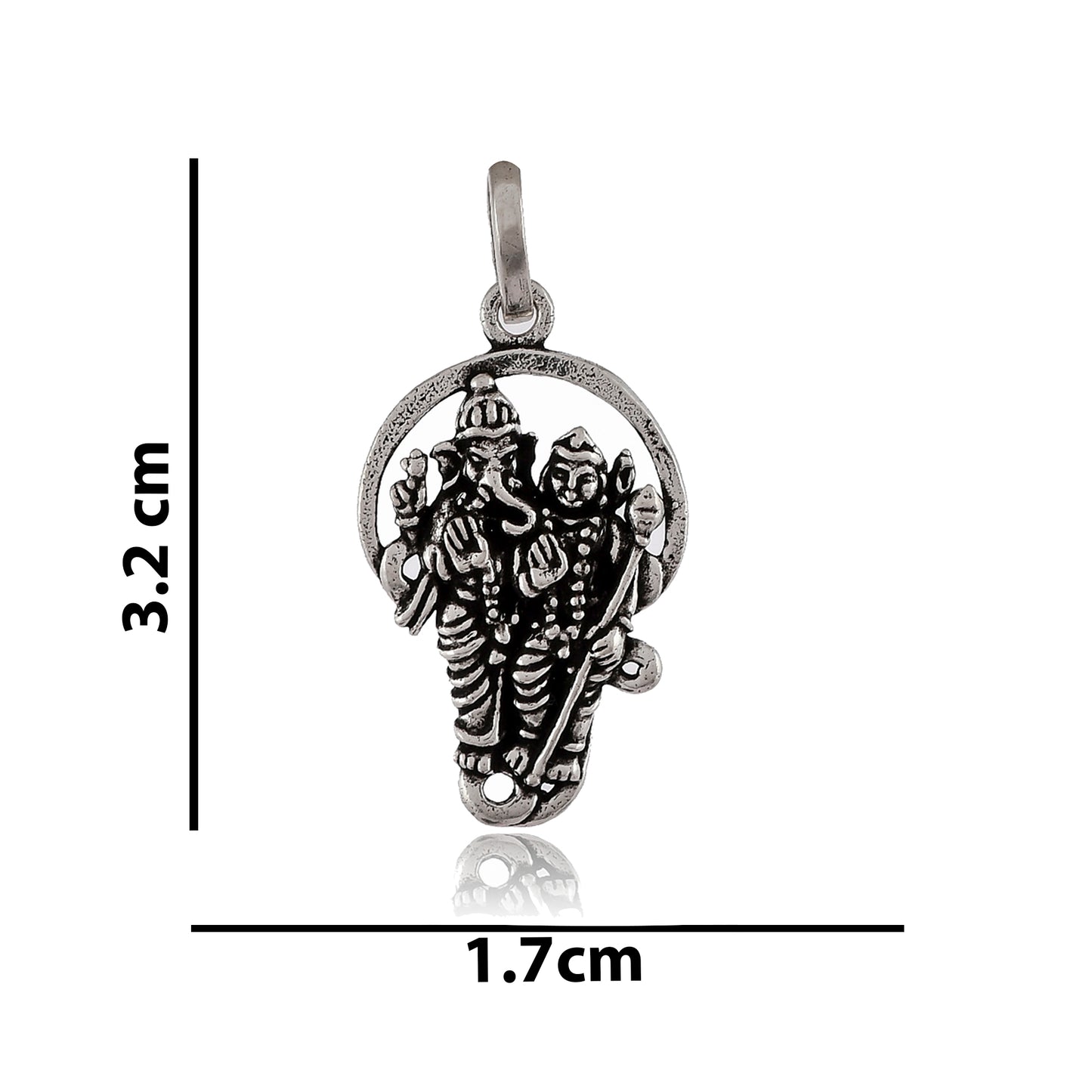 ganesh and kartikeya Silver locket pendant (2.60gm)
