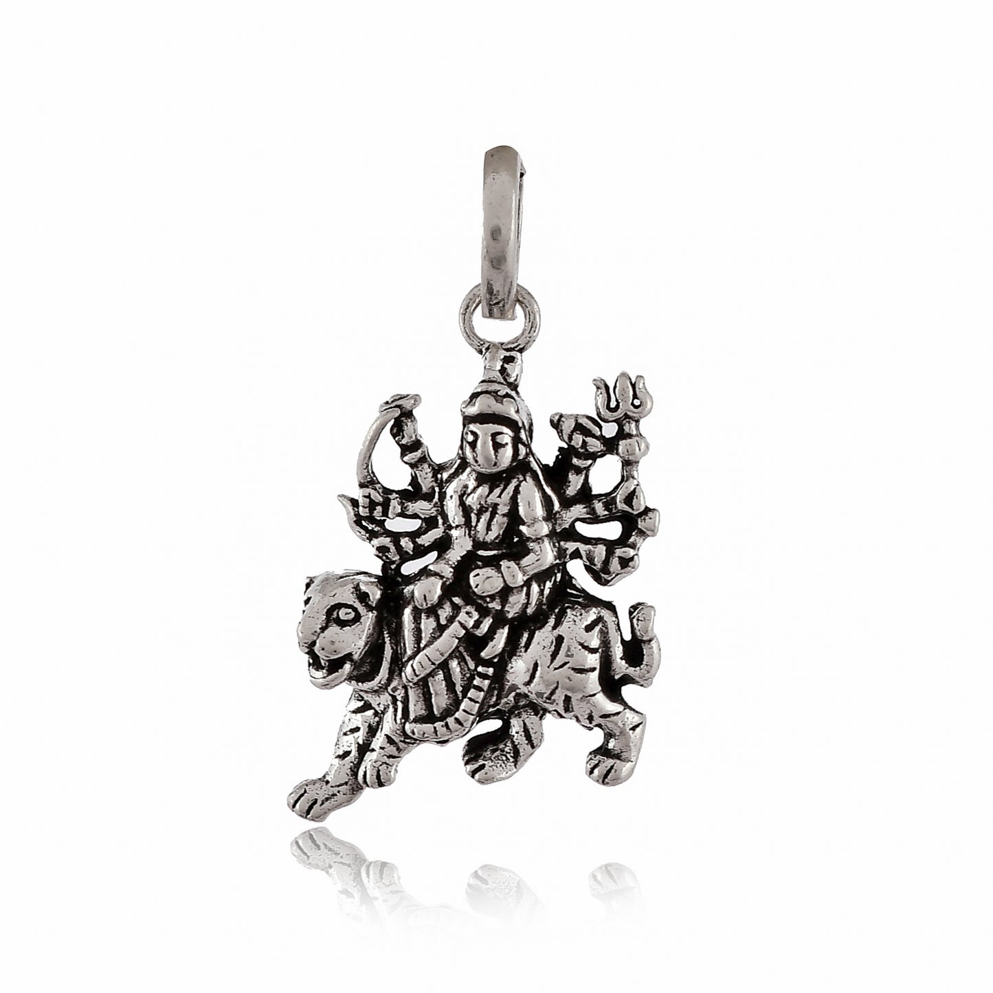 Sterling Silver 925 Durga Pendant For Women and Men (3.4gm)