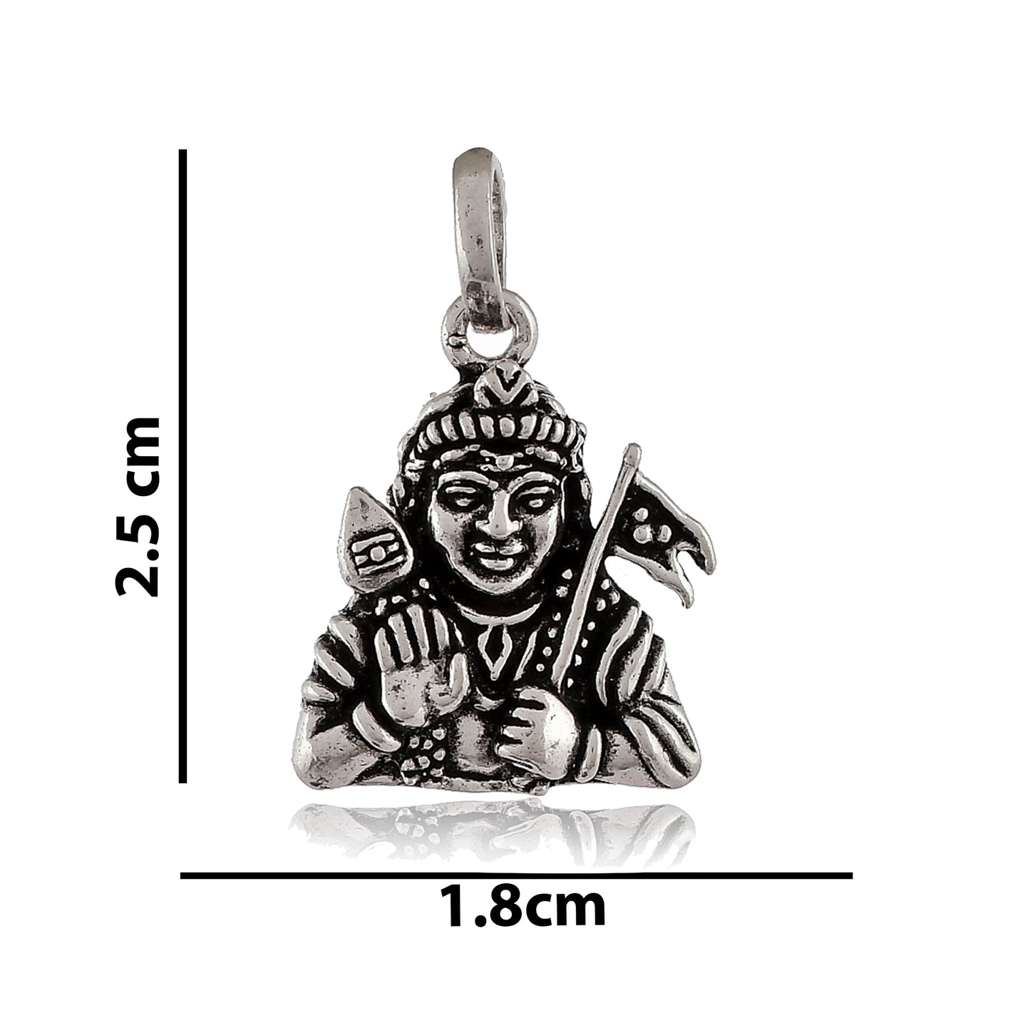 Silver lord Murugan or Kartikeya or Subrahmanya oxidized Pendant