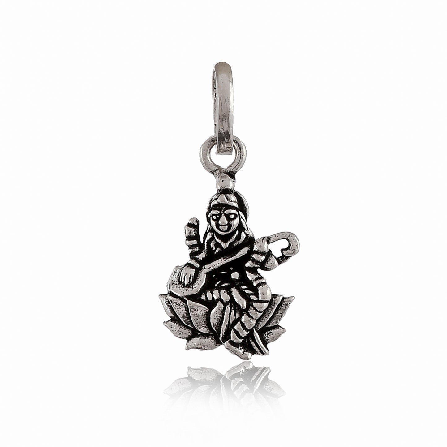 Silver 925 saraswati Maa Pendant Locket For Kids