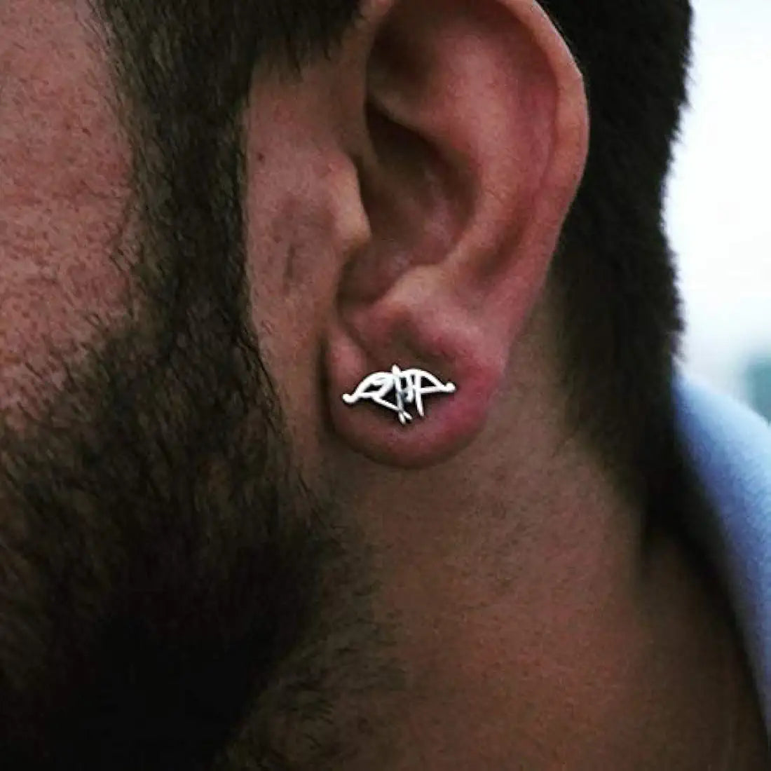 Sterling Silver 925 Ram Earring Studs – Bold and Masculine Style for Men-Nemichand Jewels