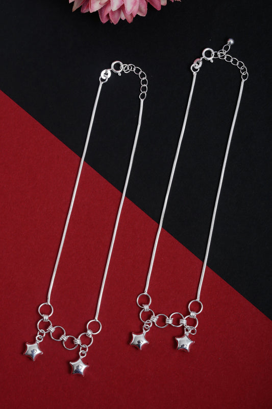 charm anklet silver women