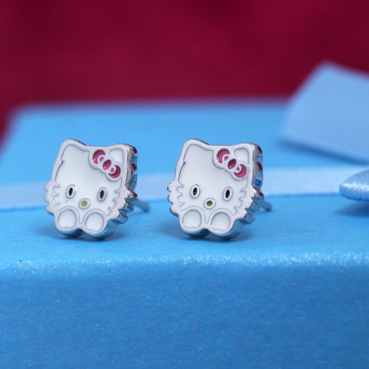 925 Silver Enamel Cartoon Earring Studs For women