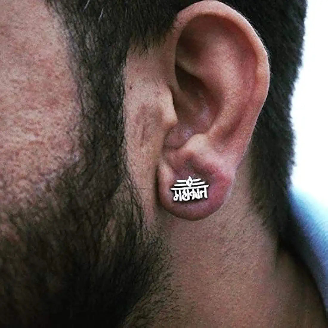 Sterling Silver 925 Mahakal Earring Studs – Embody Strength and Spirituality for Men
