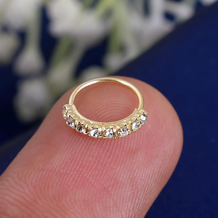 gold plated cz nose ring
