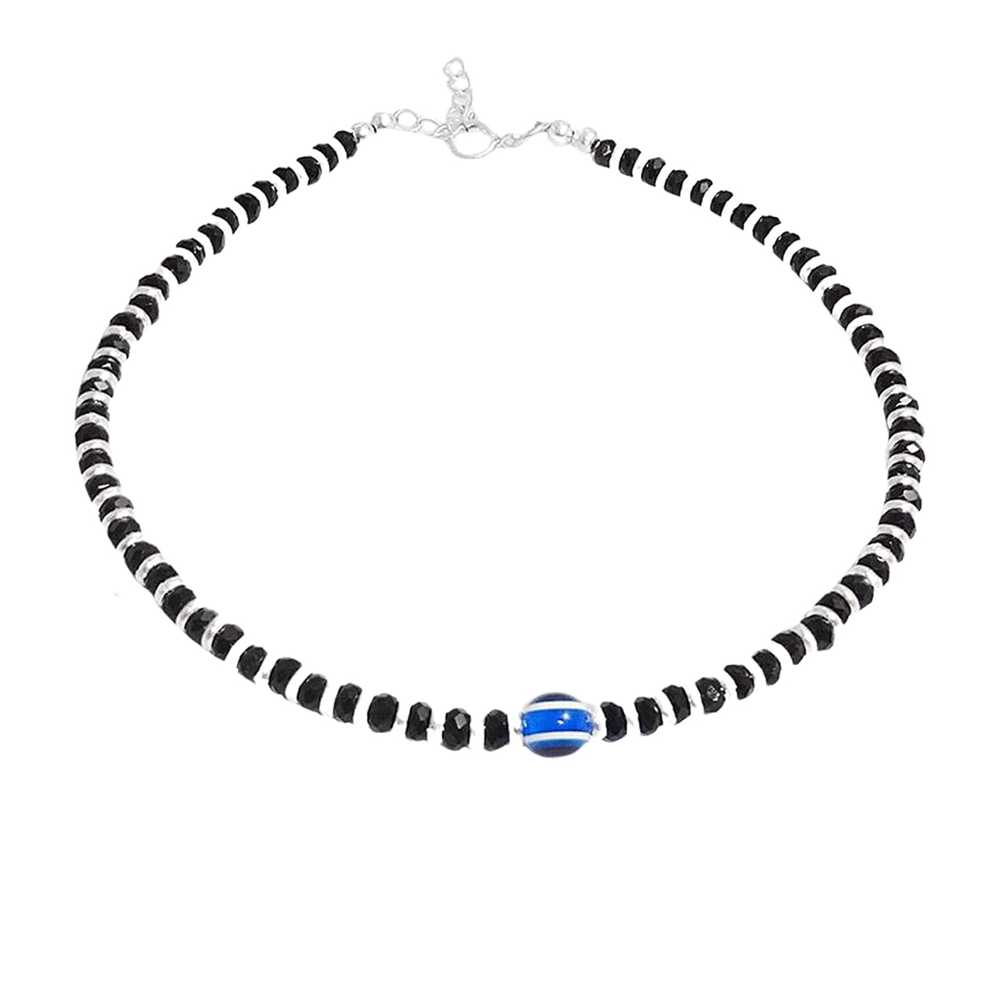 sterling silver evil eye nazariya anklet for women