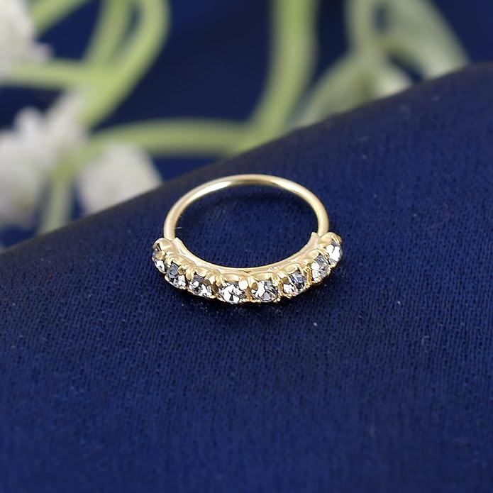silver cz nose ring