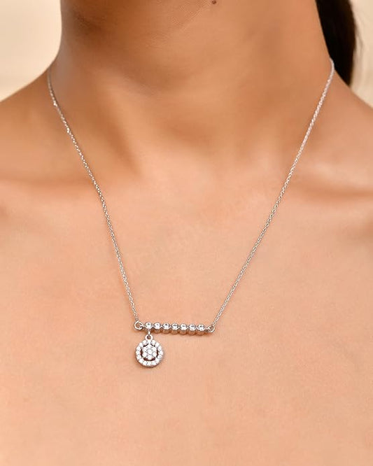 925 Sterling Silver CZ Pendant Necklace for Women & Girls – Dainty Chain, Lightweight, Gift-Ready