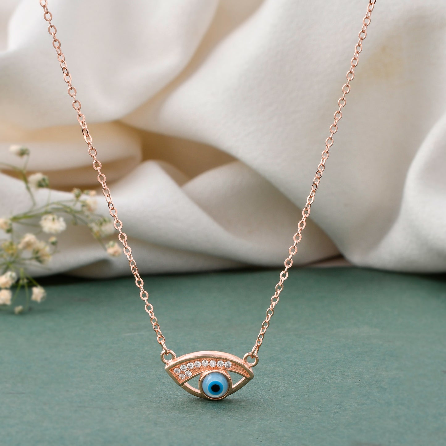 evil eye silver chain