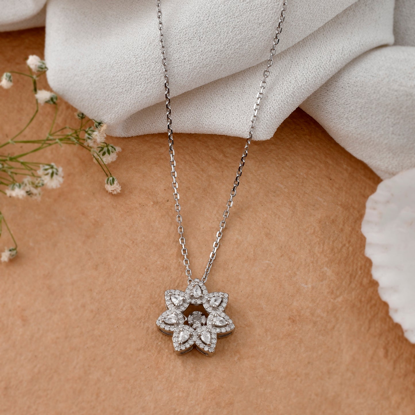 diamond necklace silver
