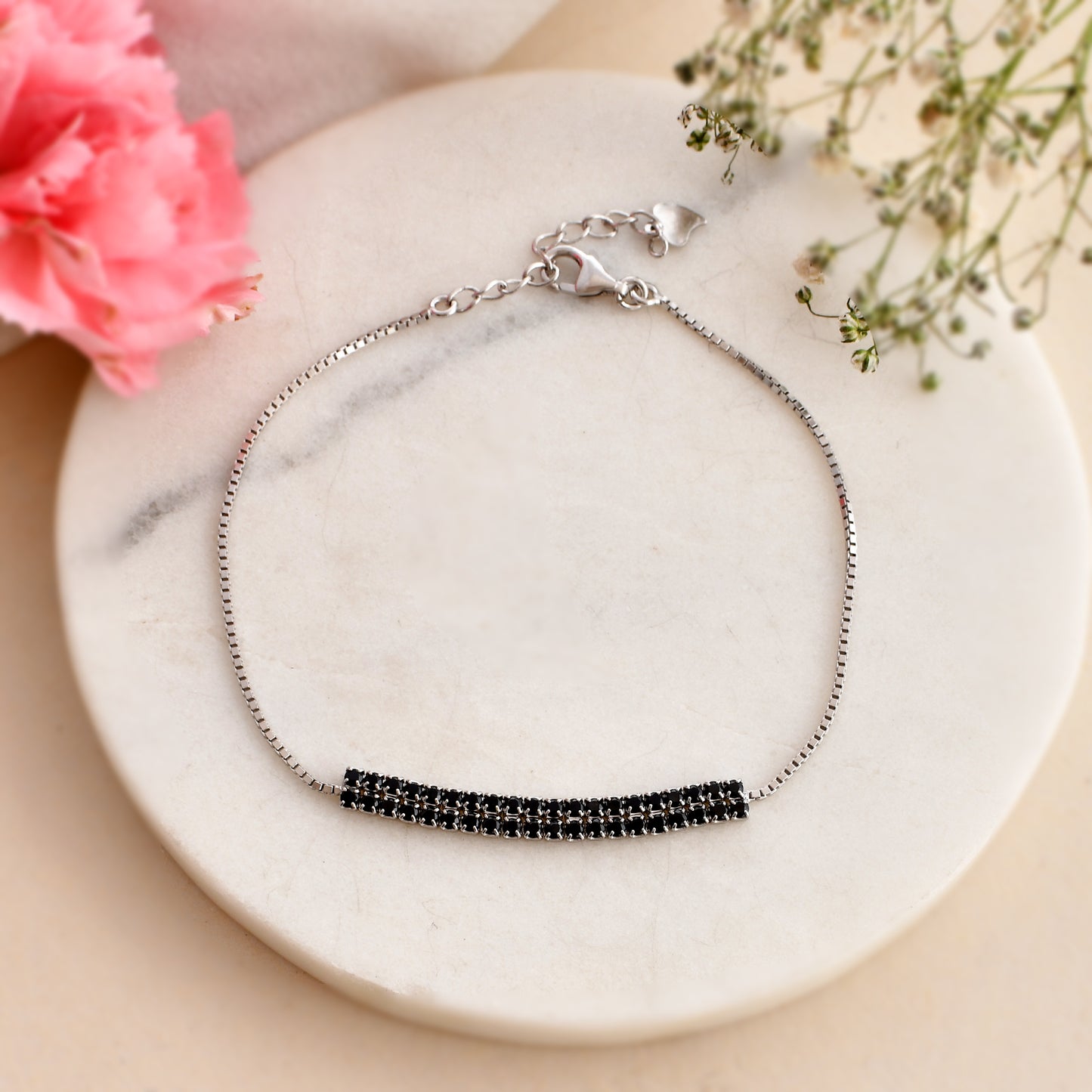 black diamond silver bracelet