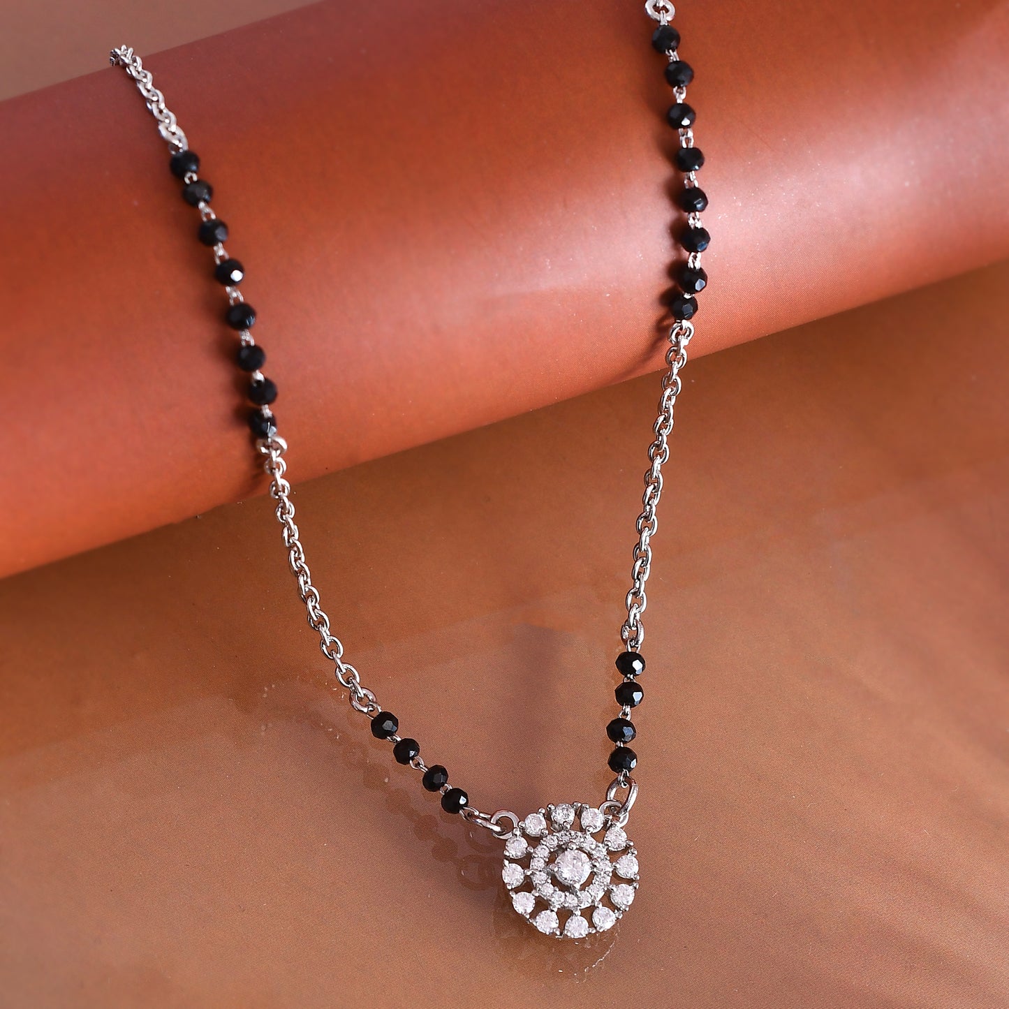 silver mangalsutra women