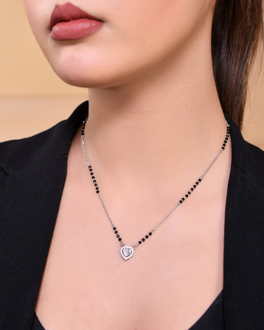 diamond mangalsutra silver