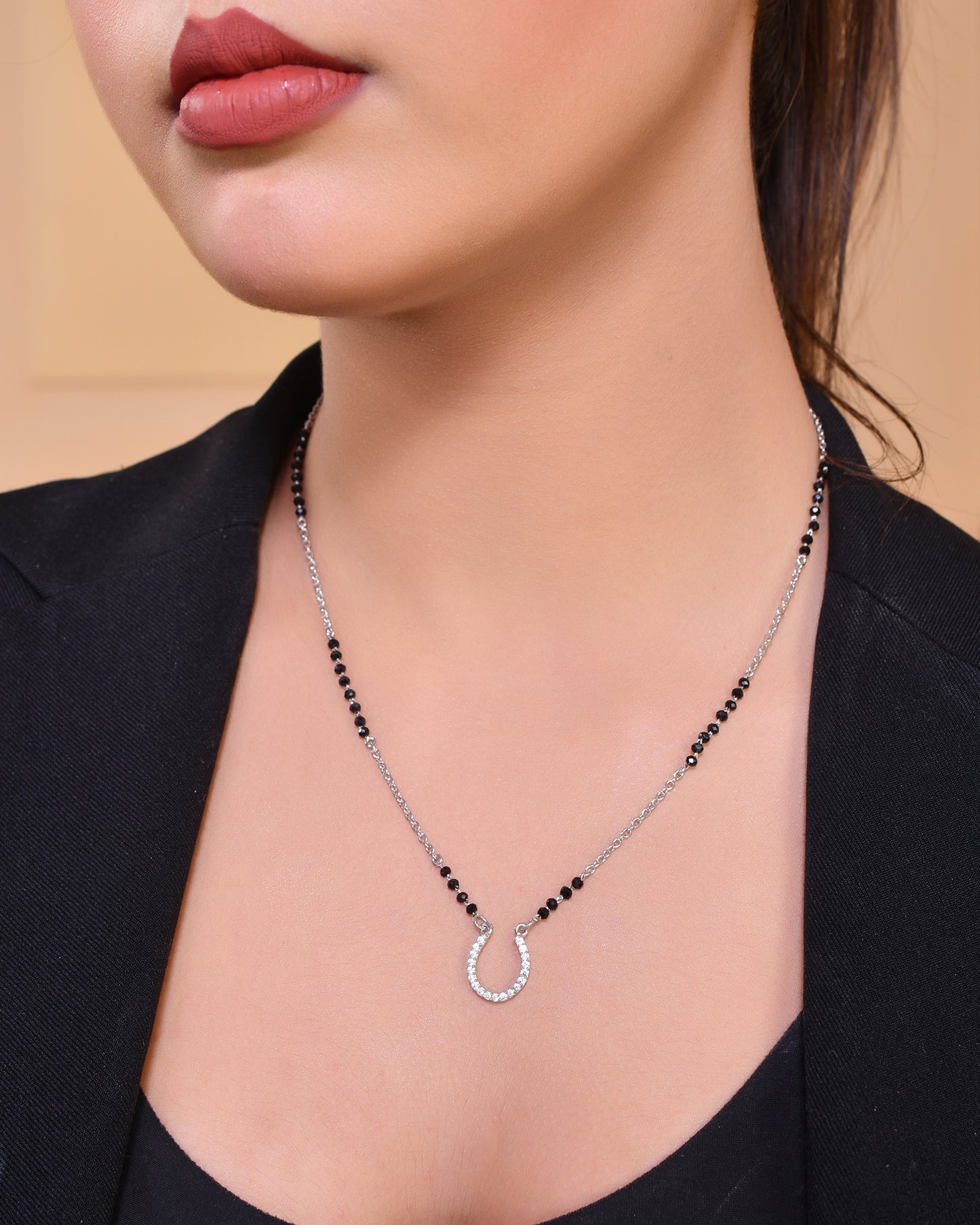 cz mangalsutra silver