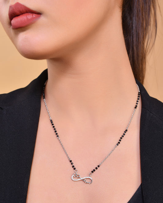 silver mangalsutra women