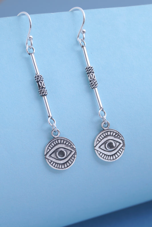 evil eye earring silver