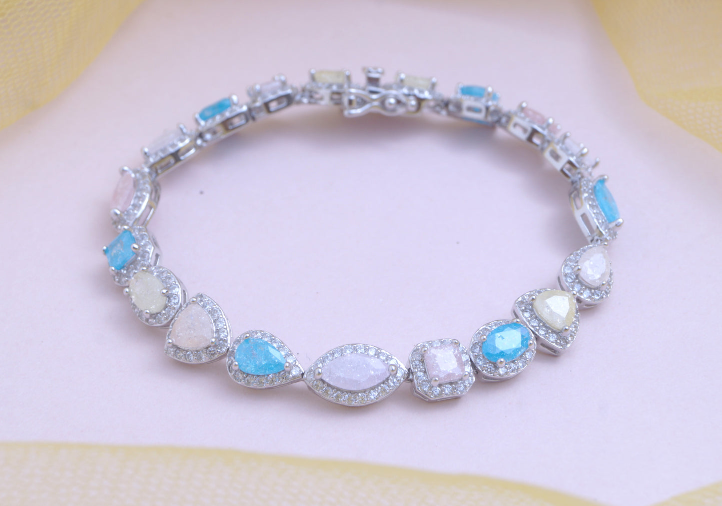 Sterling Silver 925 Stone-Studded Bracelet For Women