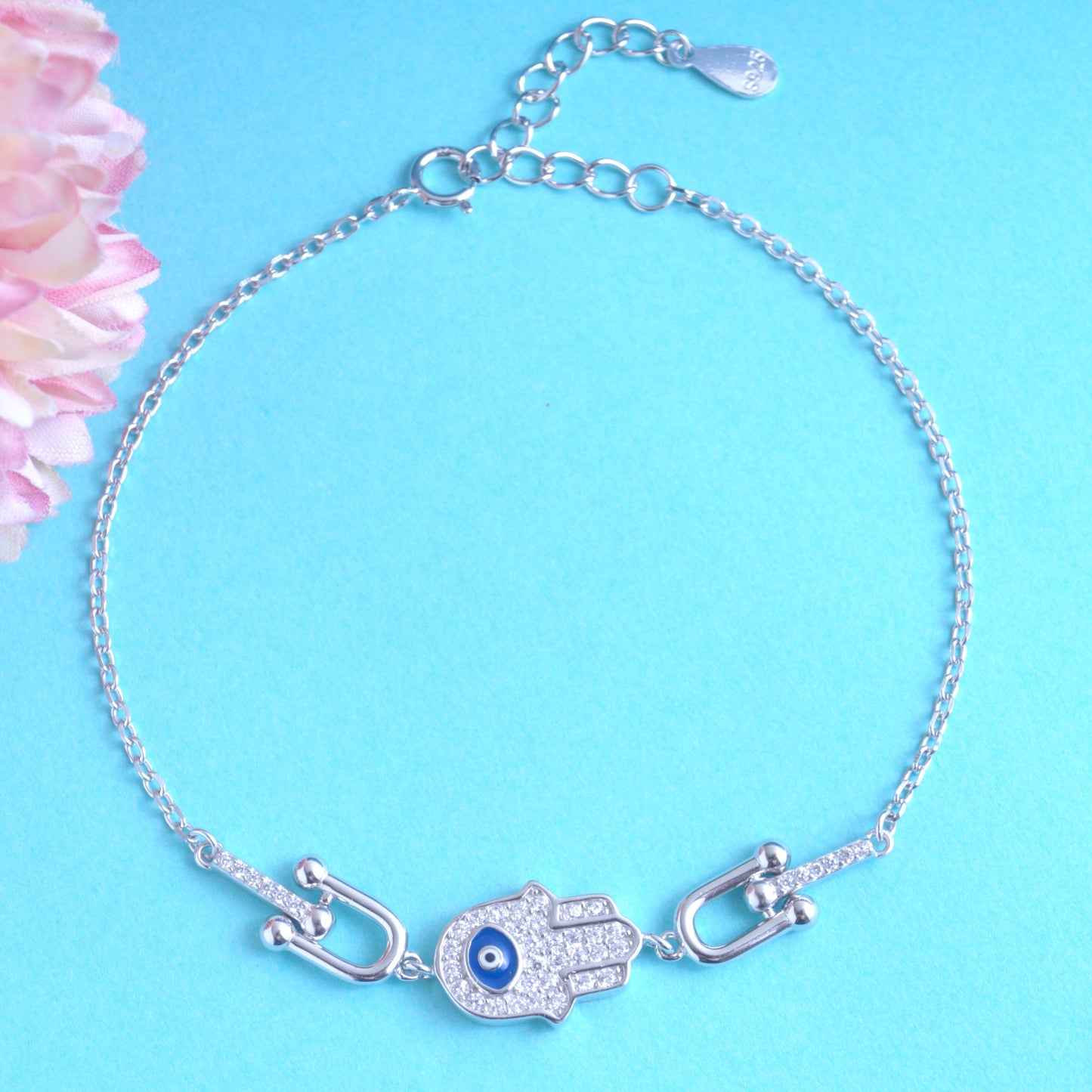 hamsa bracelet silver