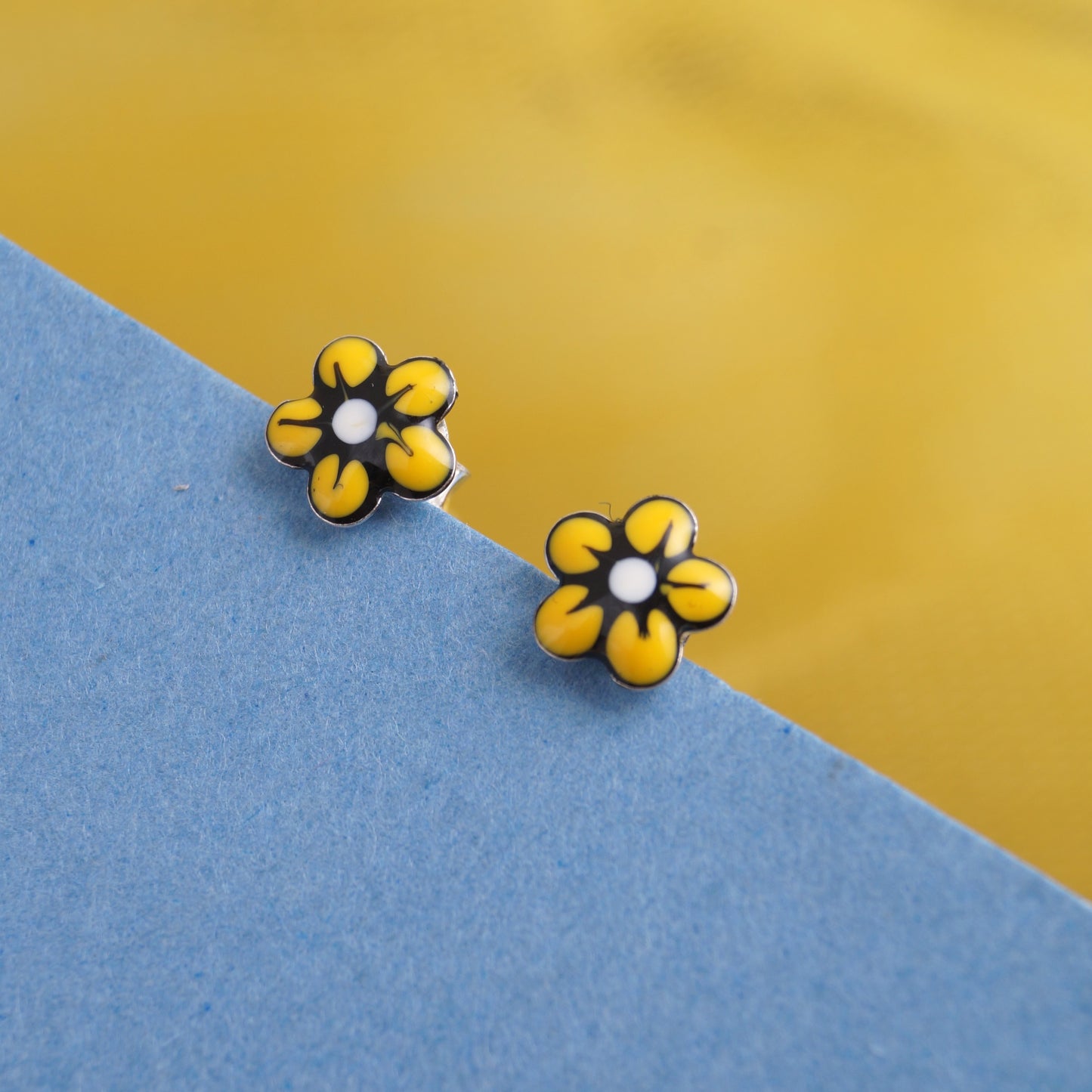 enamel earring silver