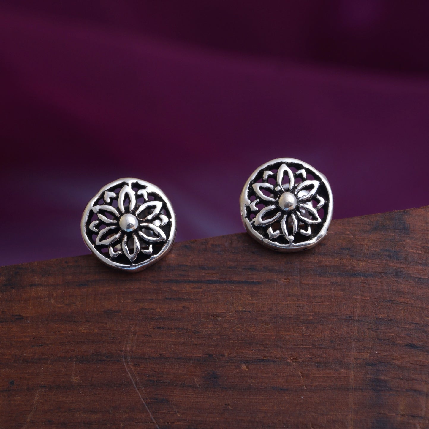 oxidised earring silver