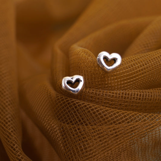 heart earring girls silver