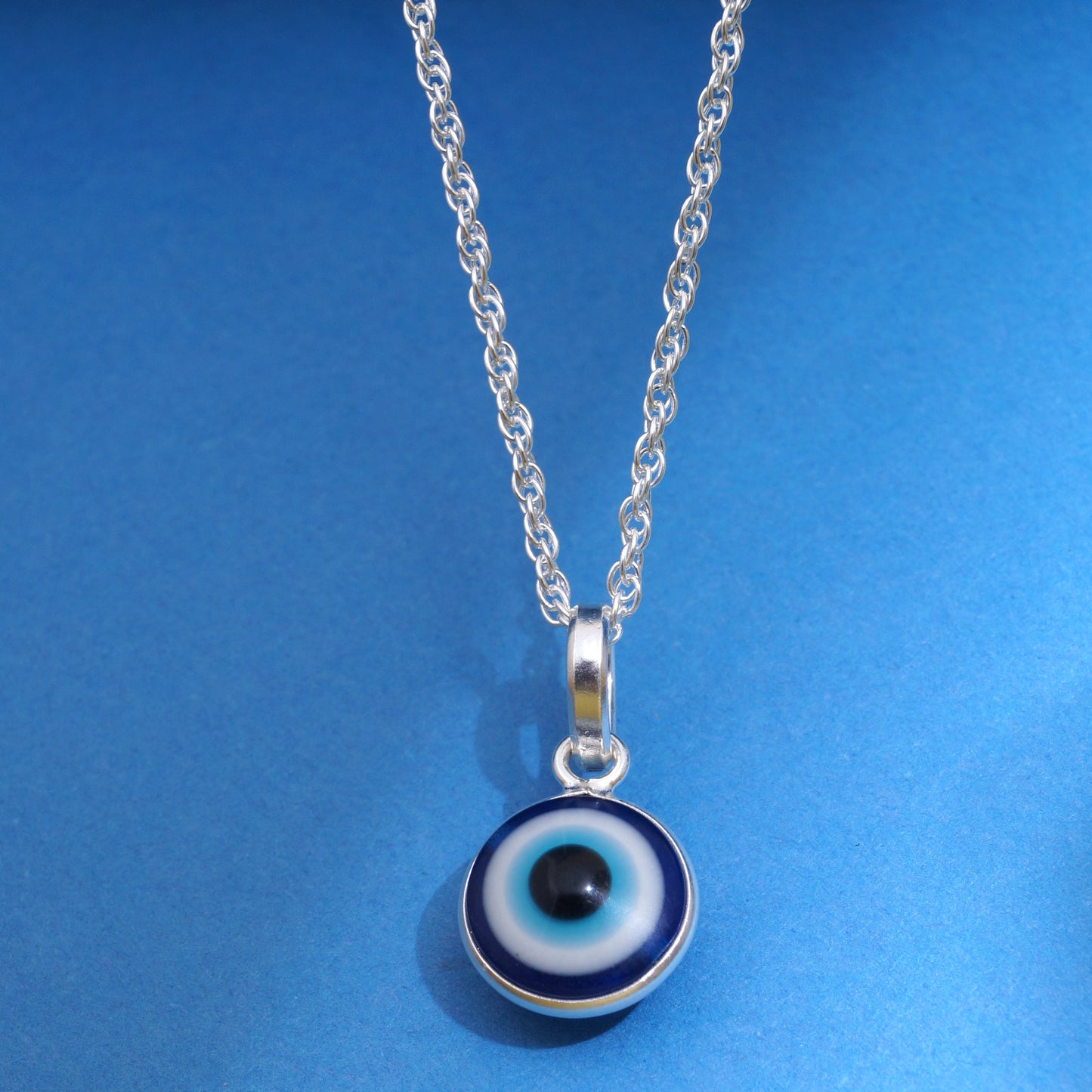 925 Sterling Silver Evil Eye Pendant Necklace Chain for Women & Girls