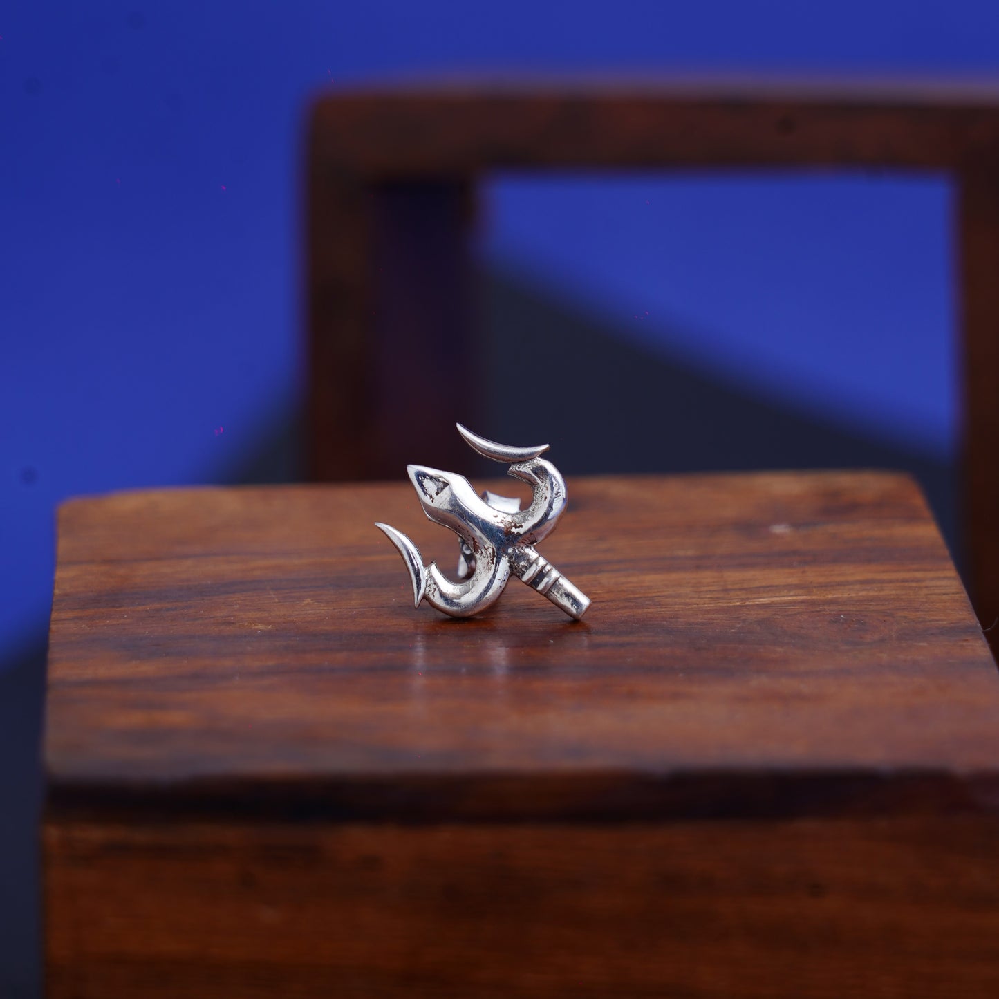 Sterling Silver 925 Trishul Earring Studs – Symbol of Power and Protection for Men