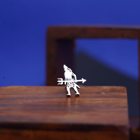 Sterling Silver 925 Standing Shiva Earring Studs – Divine Grace and Power for Men