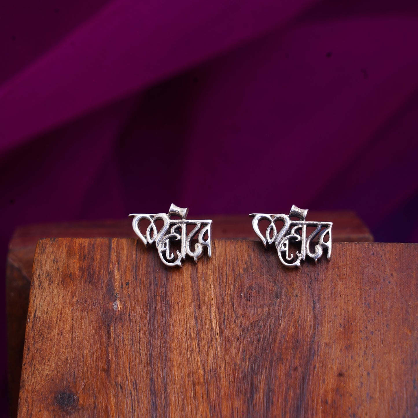 Silver Mahadev Studs