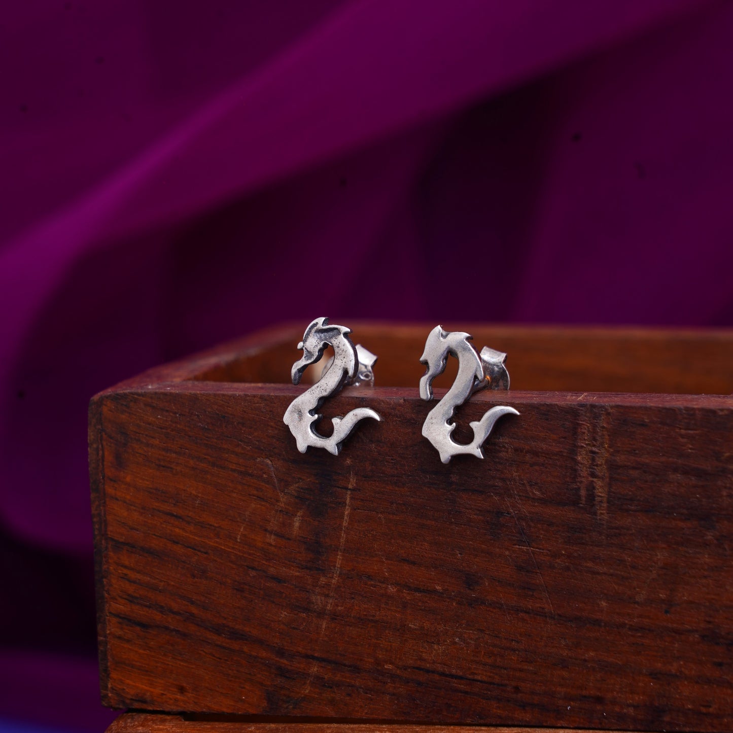 Silver Dragon Studs