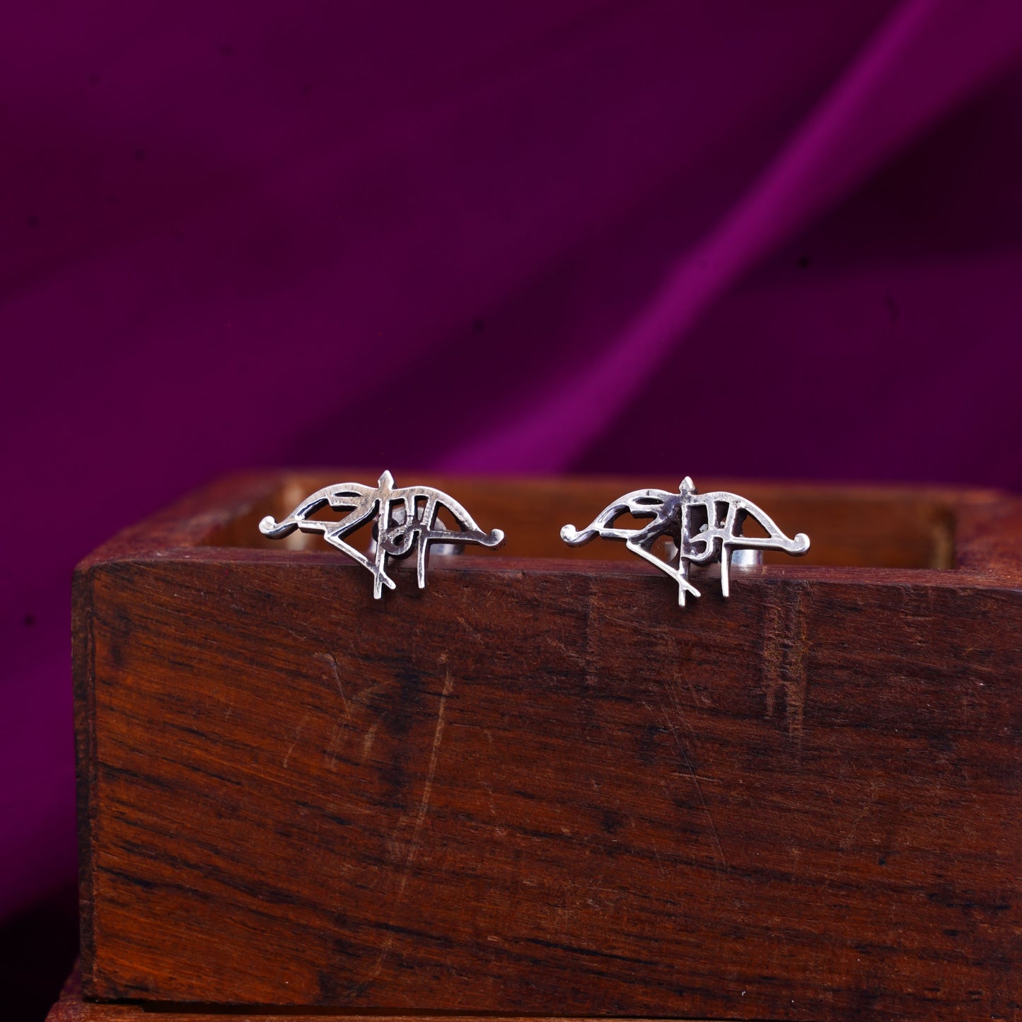 Silver Ram Dhanush Studs