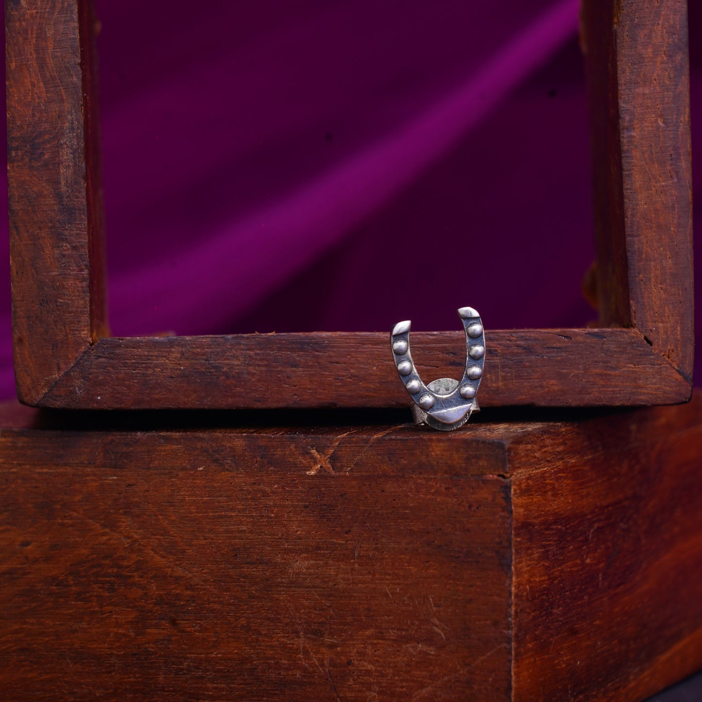 Sterling Silver 925 Horse Shoe Earring Studs For Men (1pc)