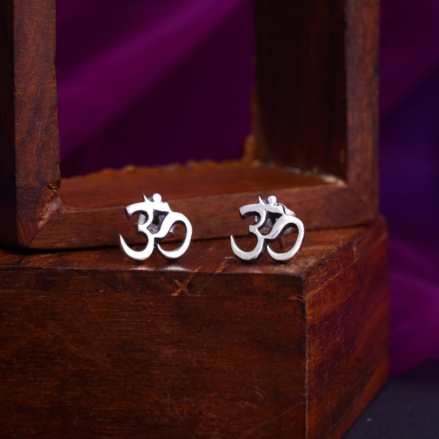 Om earring studs