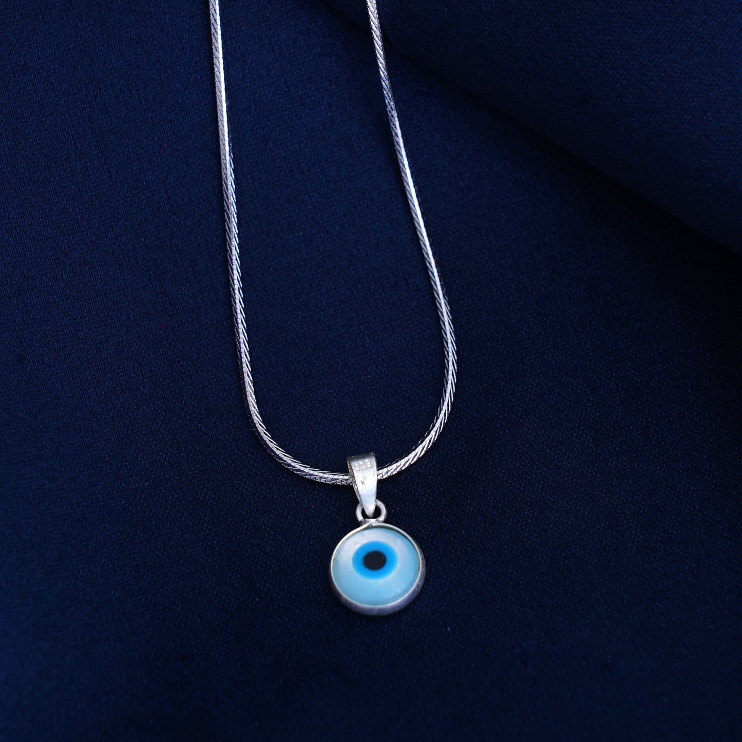 925 Sterling Silver Evil Eye Pendant Necklace Chain for Women & Girls