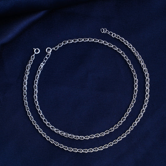 925 Sterling Silver Anklet Payal for Women & Girls - 1 Pair