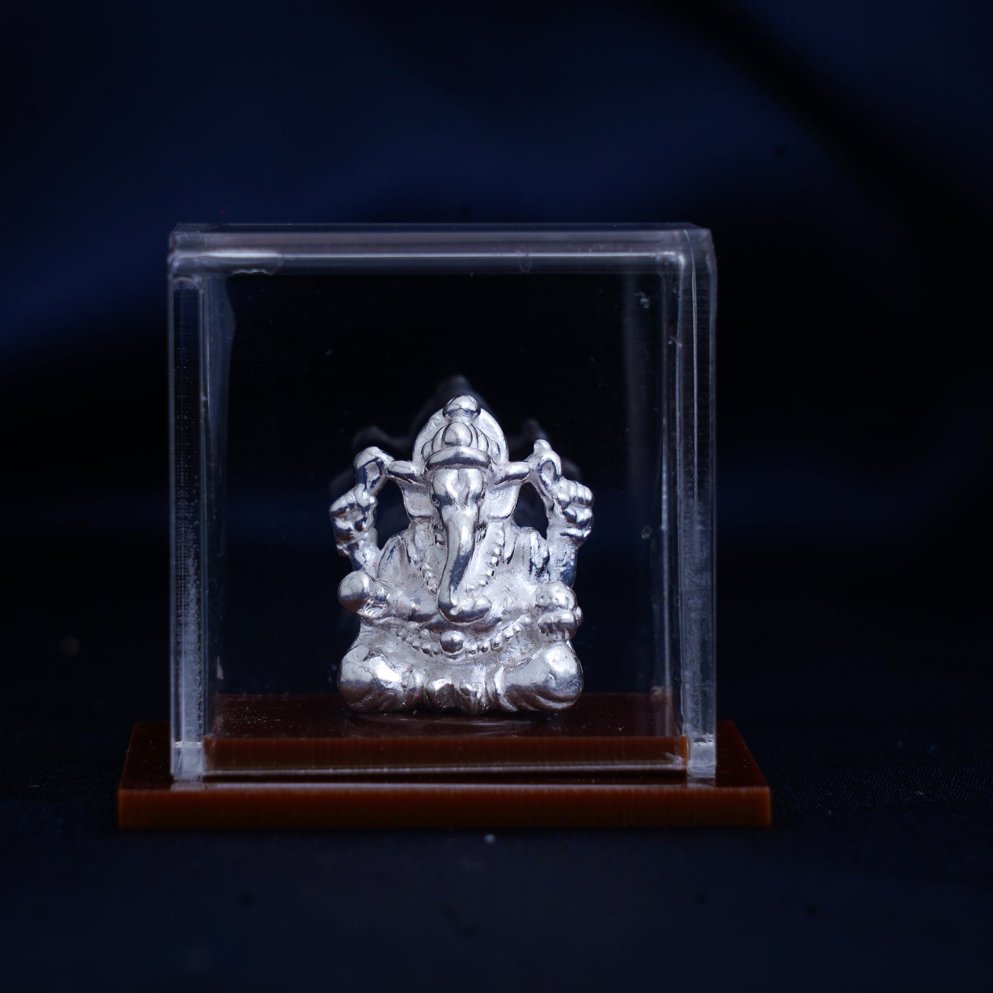 Silver Hollow Lord Ganesha / Ganpati Murti for Home Temple and Pooja Room