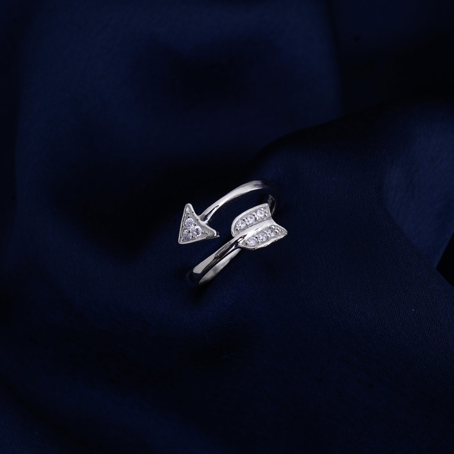 Sterling Silver 925 Adjustable Arrow Rings For Women & Girls