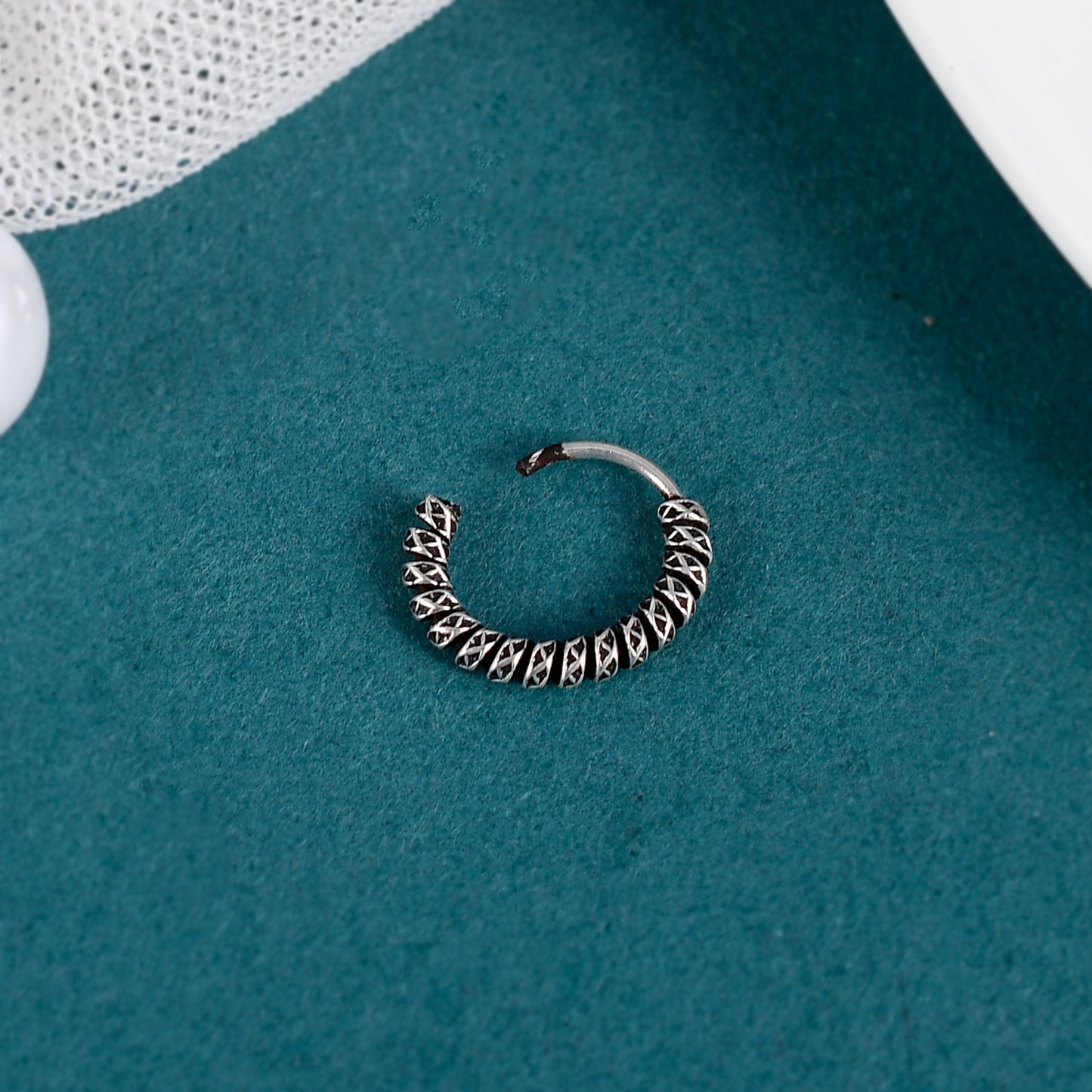 silver nose ring