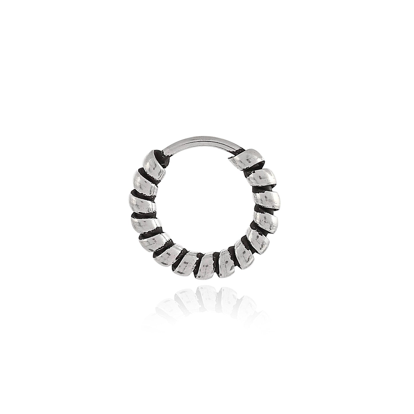 Sterling Silver 925 Oxidized Nose Ring - 10mm