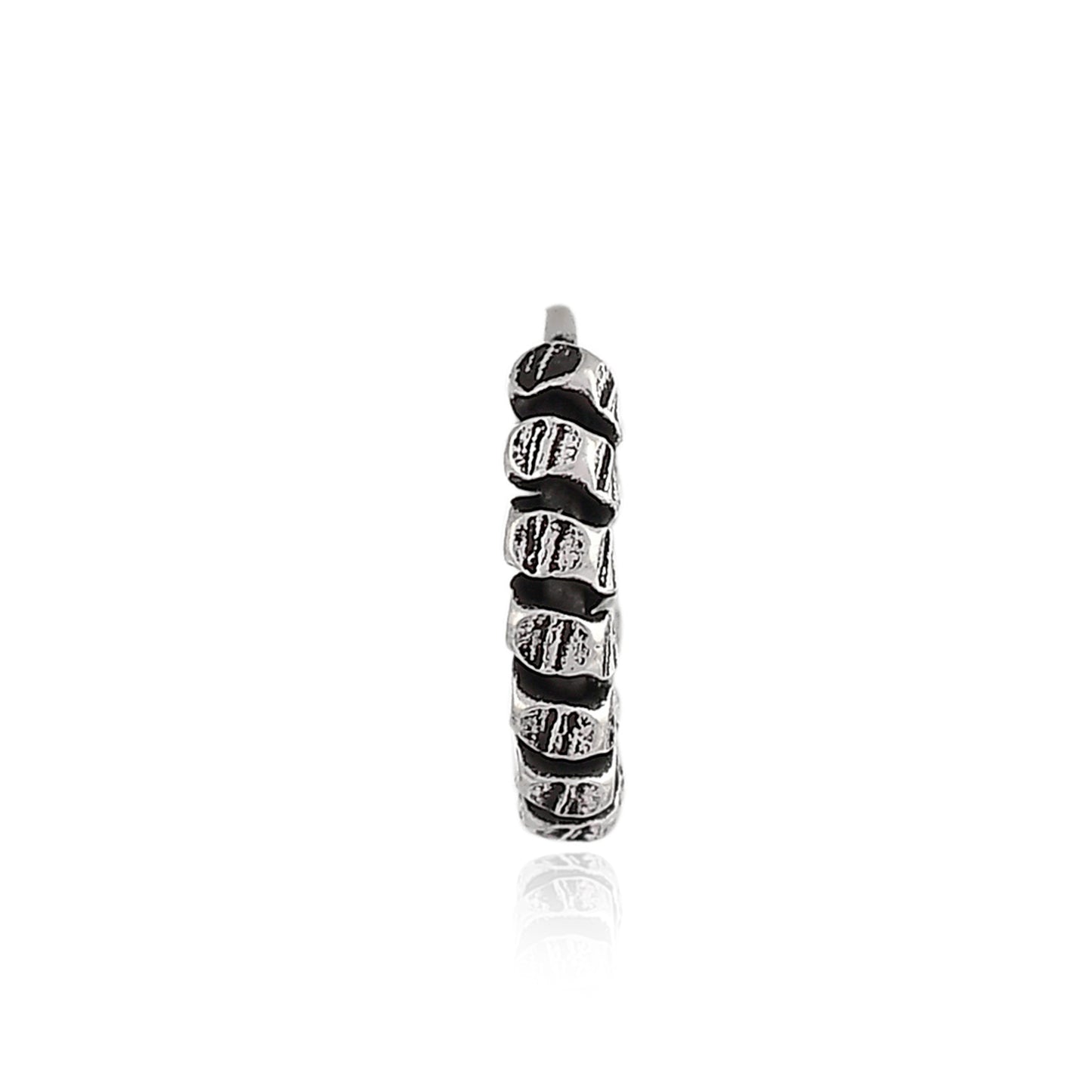 Sterling Silver 925 Oxidized Nose Ring - 10mm